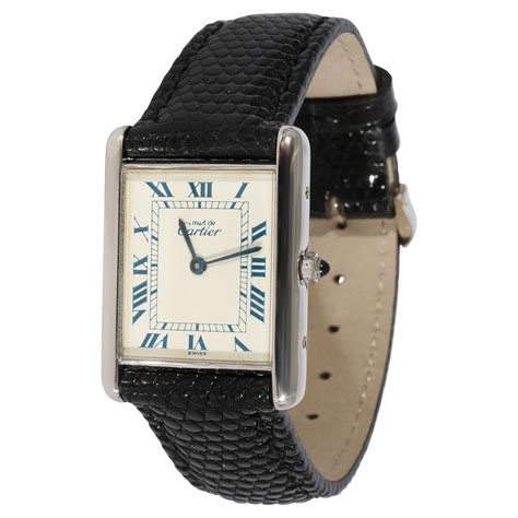 silver watch cartier|cartier sterling silver tank watch.